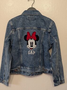 GAP Denim Jacket with Minnie Mouse Patch - Blue and Red